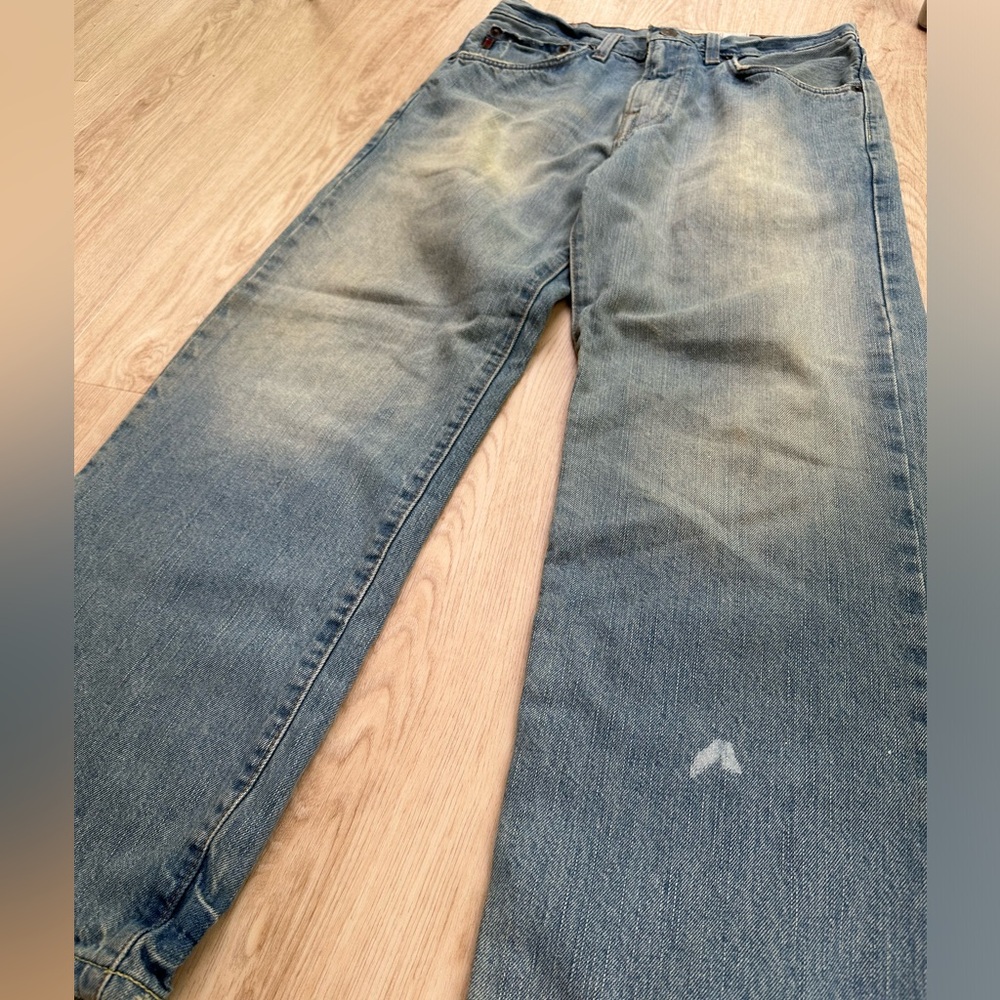 Abercrombie 5 Pocket Denim Blue Jean Barrel Wide Leg ~ 14 - Picture 5 of 9